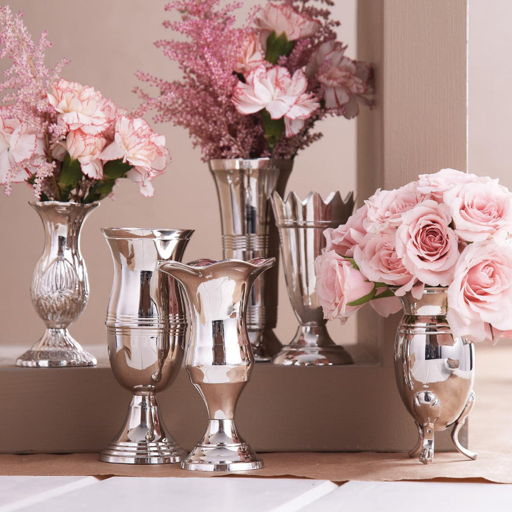 Two's Company Queen Anne's Silver Vases (set of 6)