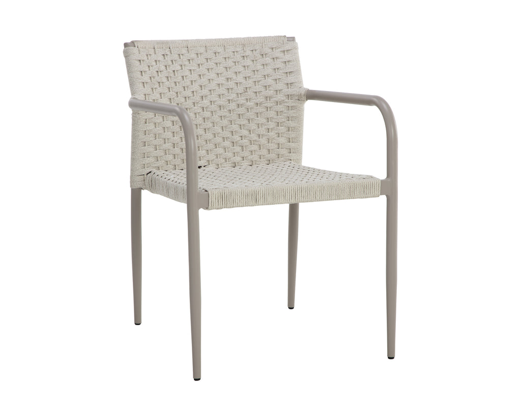 Casella Stackable Dining Armchair - Cream | Sunpan Furniture - 110979