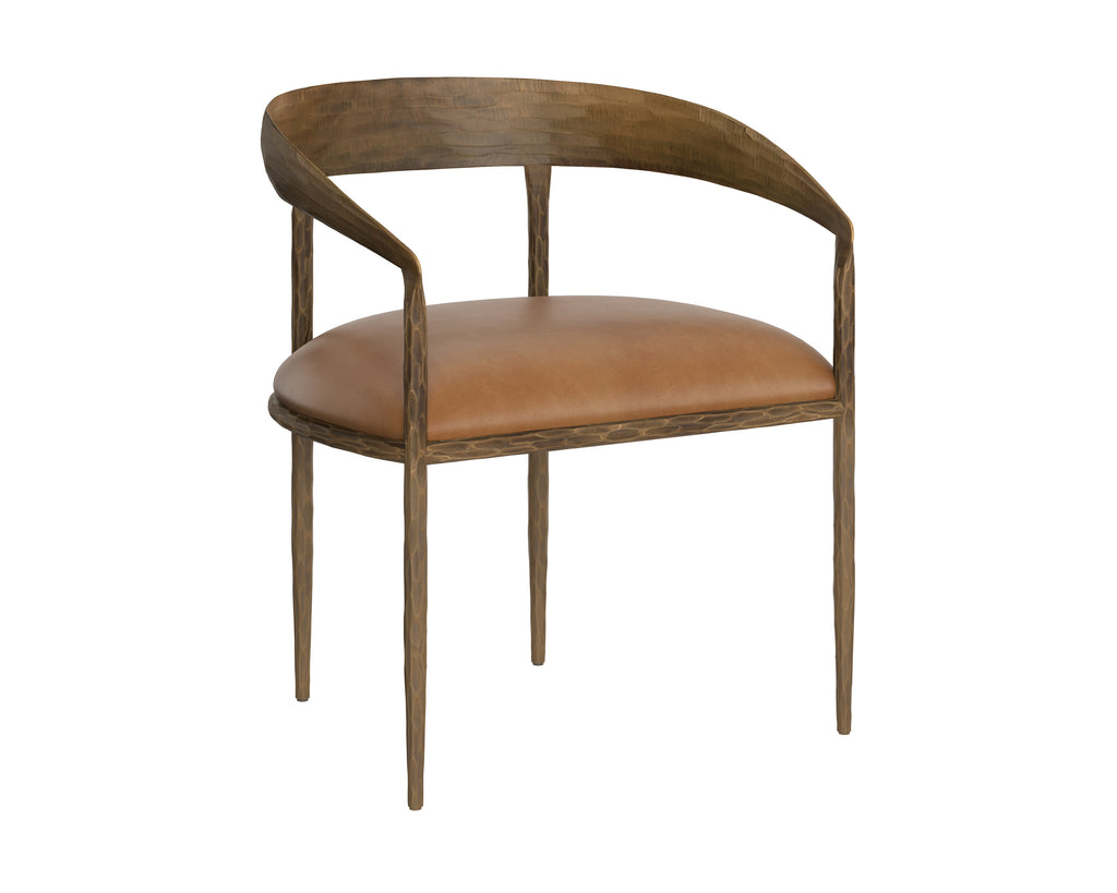 Zanatta Dining Armchair - Tan Leather | Sunpan Furniture - 111797