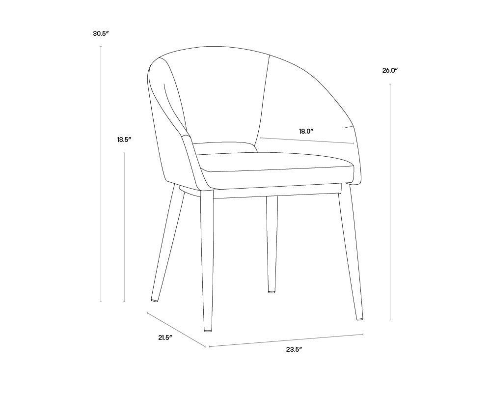 Thatcher Dining Armchair - Black - Deep Green Sky | Sunpan Furniture - 104965