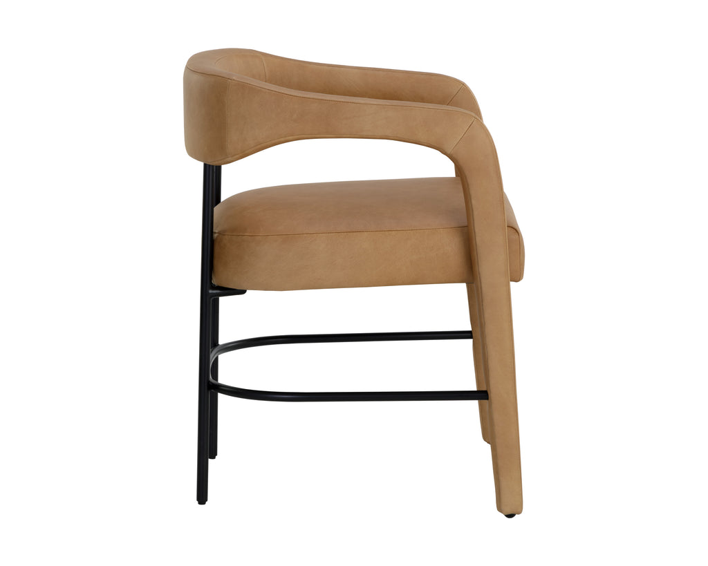 Mavia Dining Armchair - Ludlow Sesame Leather | Sunpan Furniture - 111453