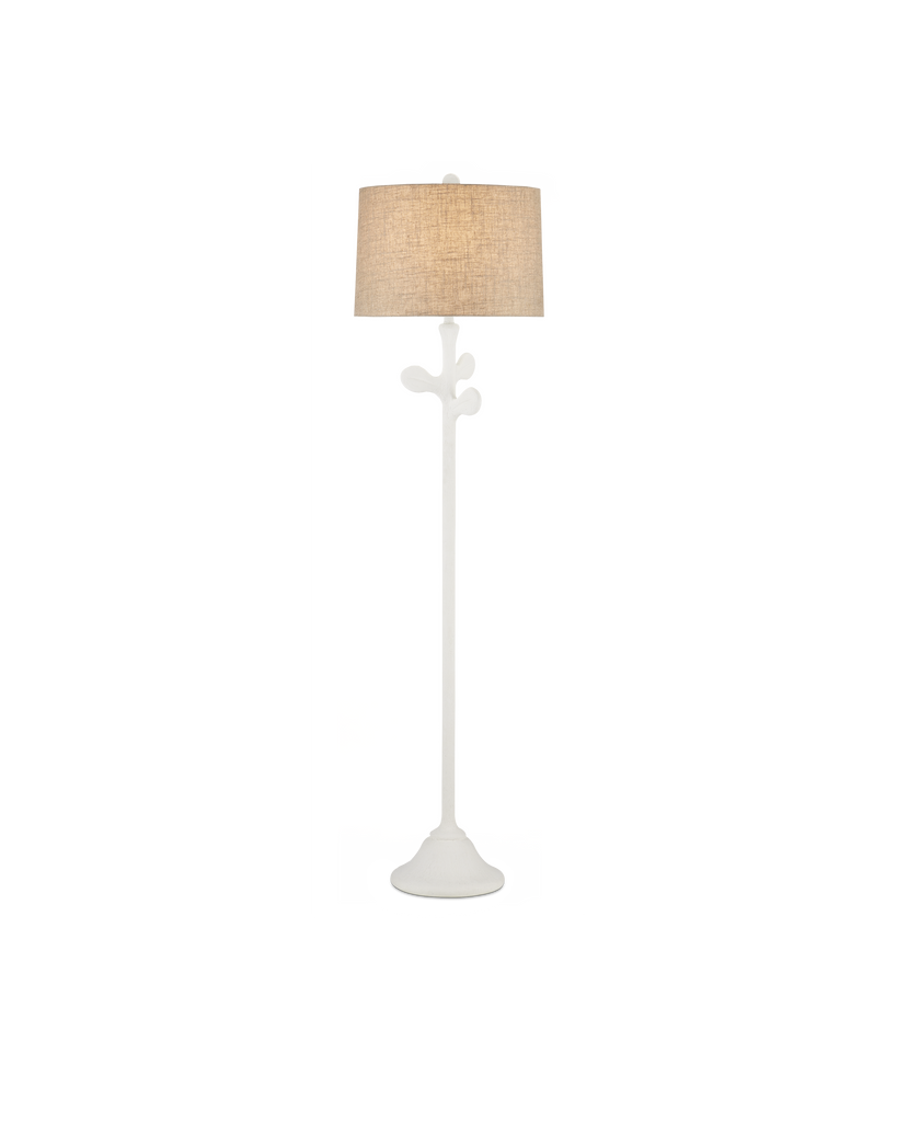 Currey & Co Charny White Floor Lamp | 8000-0133