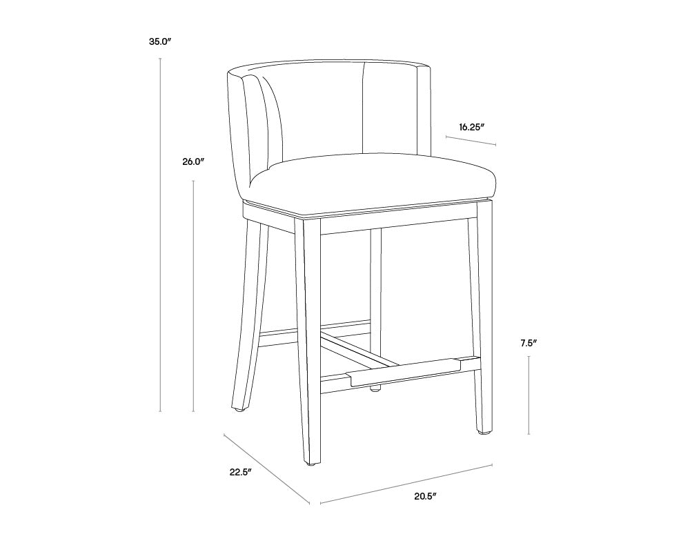 Hayden Counter Stool - Bravo Portabella | Sunpan Furniture - 105568