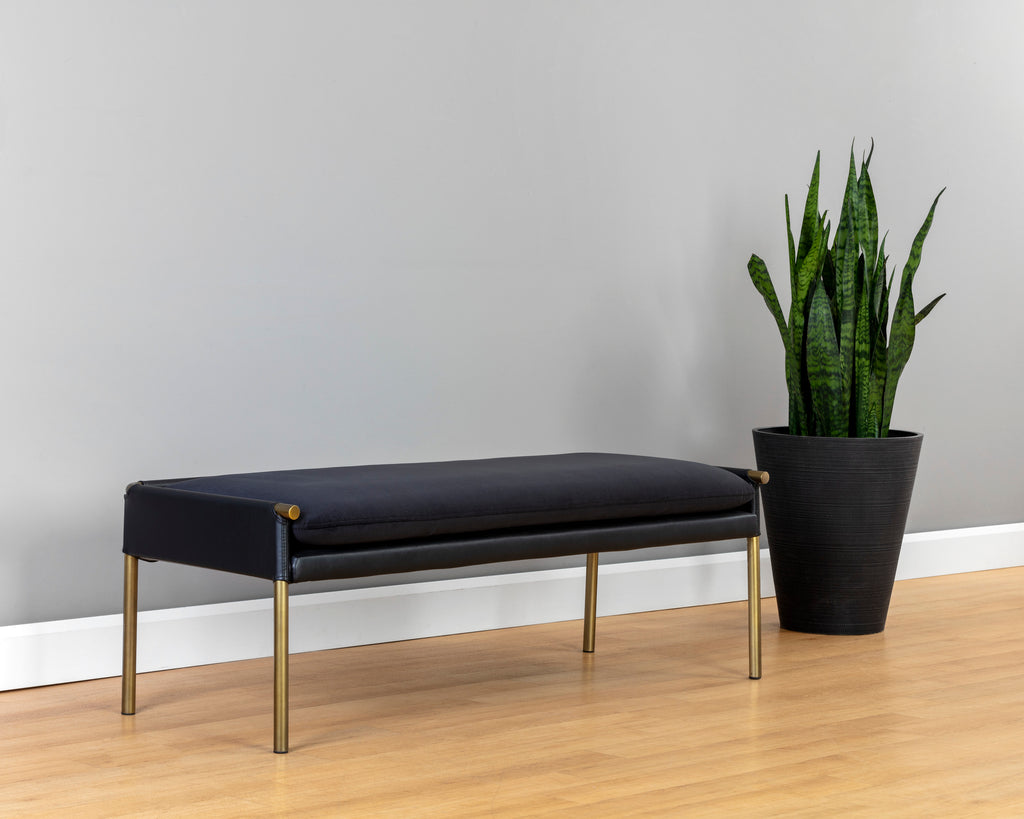 Bellevue Bench - Abbington Black / Bravo Black | Sunpan Furniture - 106185