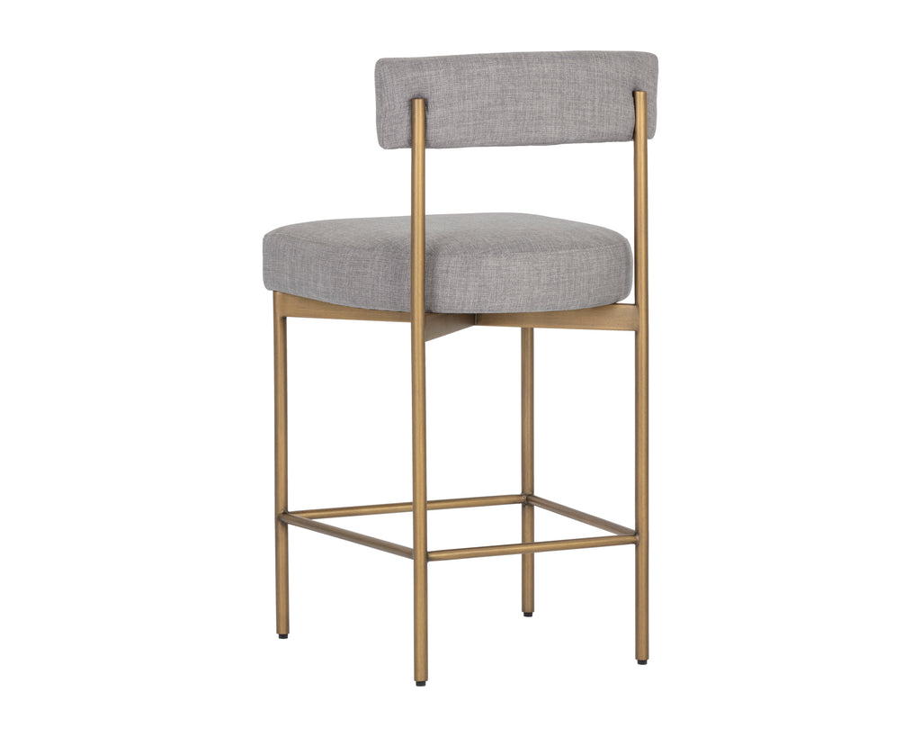 Seneca Counter Stool - Antique Brass - Arena Cement | Sunpan Furniture - 106061