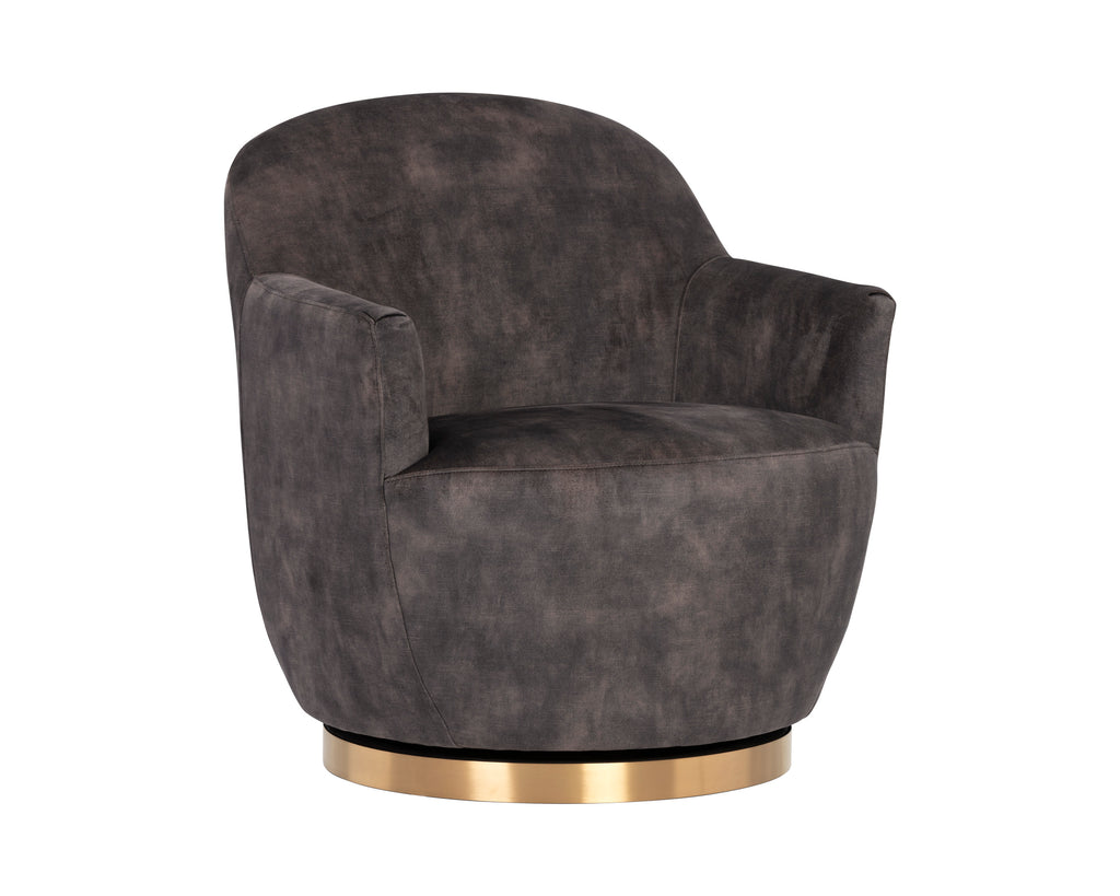 Casey Swivel Lounge Chair - Nono Shitake | Sunpan Furniture - 106401