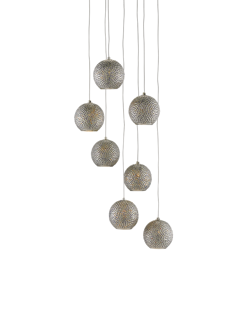 Currey & Co Giro 7-Light Round Multi-Drop Pendant | 9000-0683