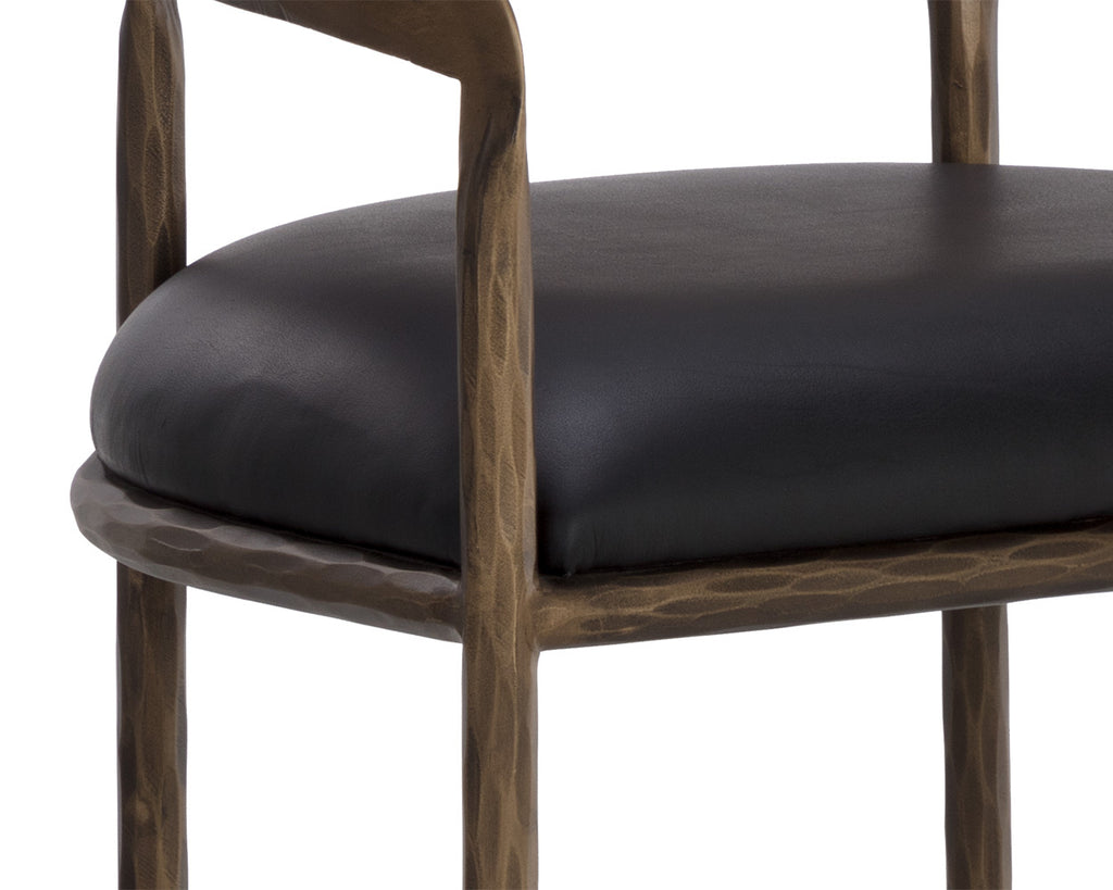 Zanatta Barstool - Charcoal Black Leather | Sunpan Furniture - 111001