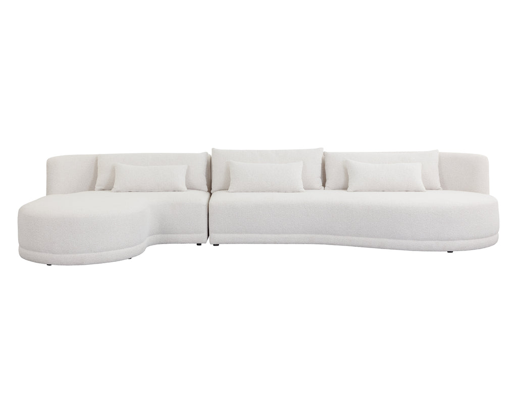 Laken Sofa Chaise - Laf - Copenhagen White | Sunpan Furniture - 111215