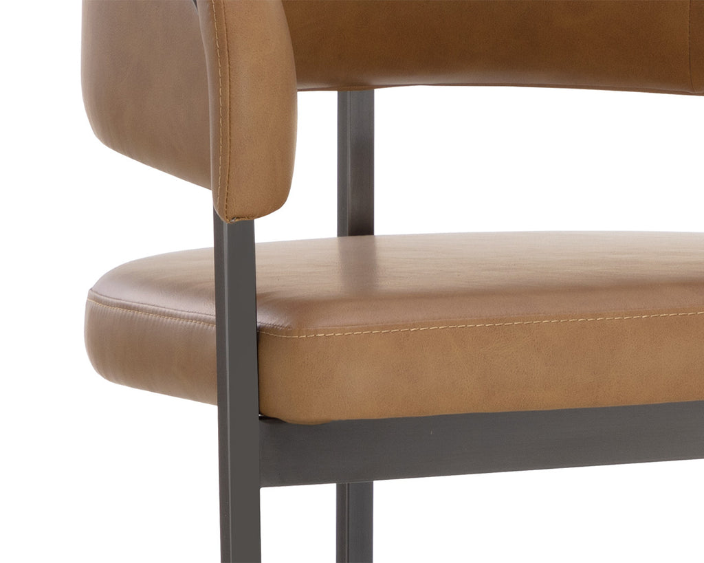 Marris Barstool - Gunmetal - Milliken Cognac | Sunpan Furniture - 111155