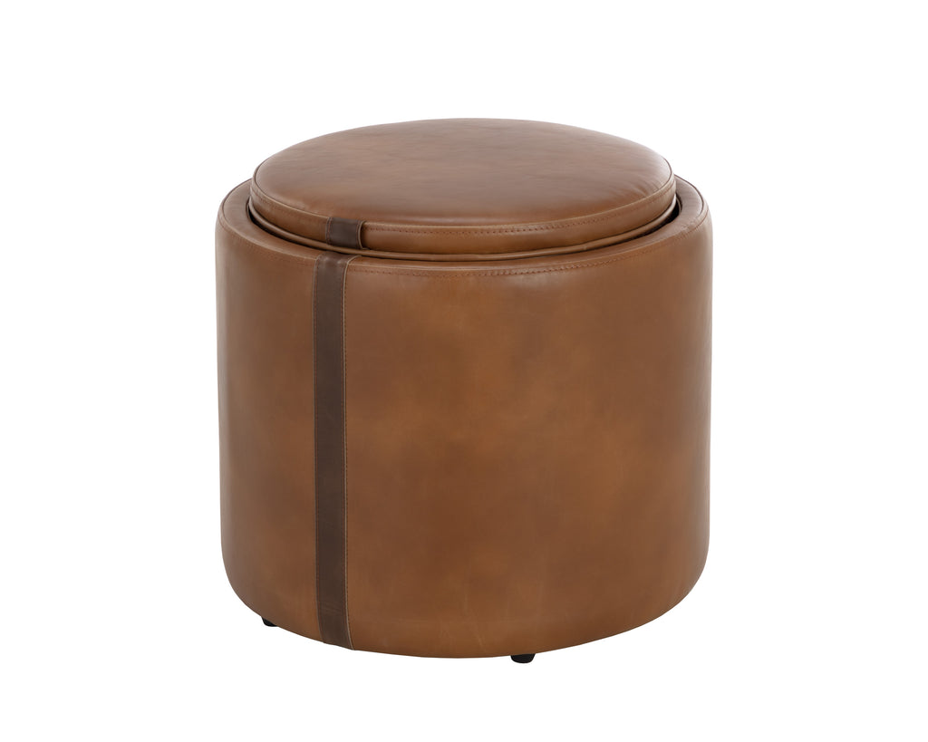 Borelli Storage Ottoman - Tobacco Tan / Autumn Chestnut | Sunpan Furniture - 109905