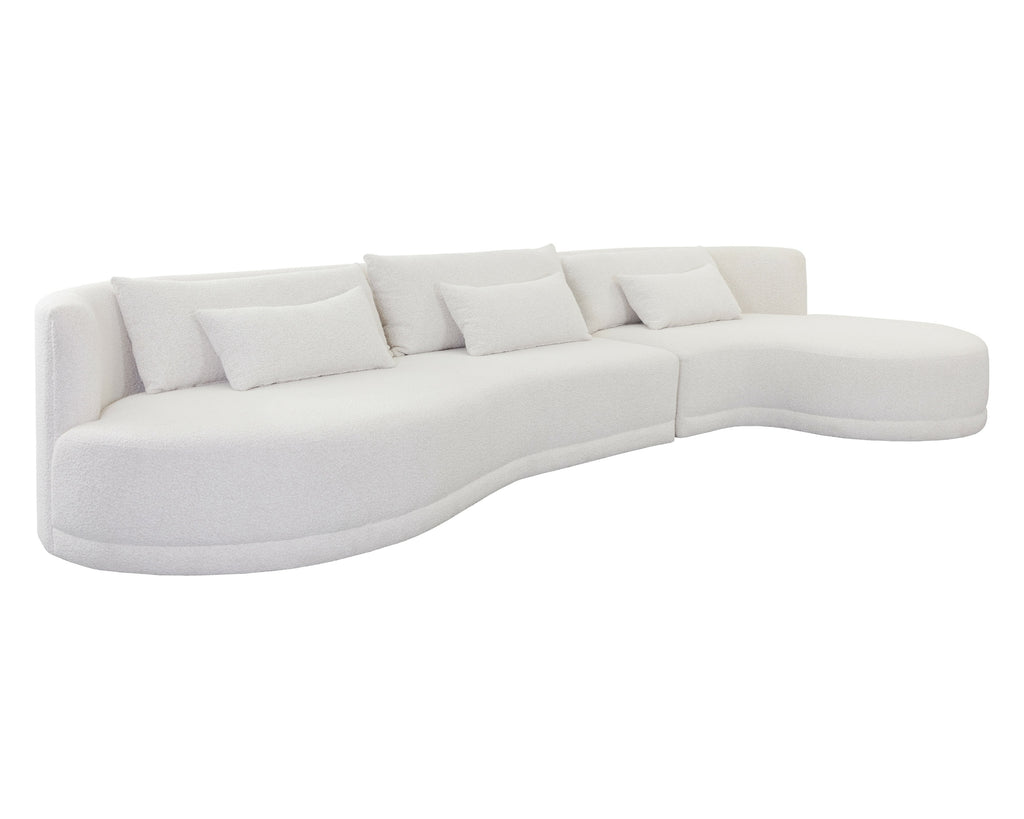 Laken Sofa Chaise - Raf - Copenhagen White | Sunpan Furniture - 111591