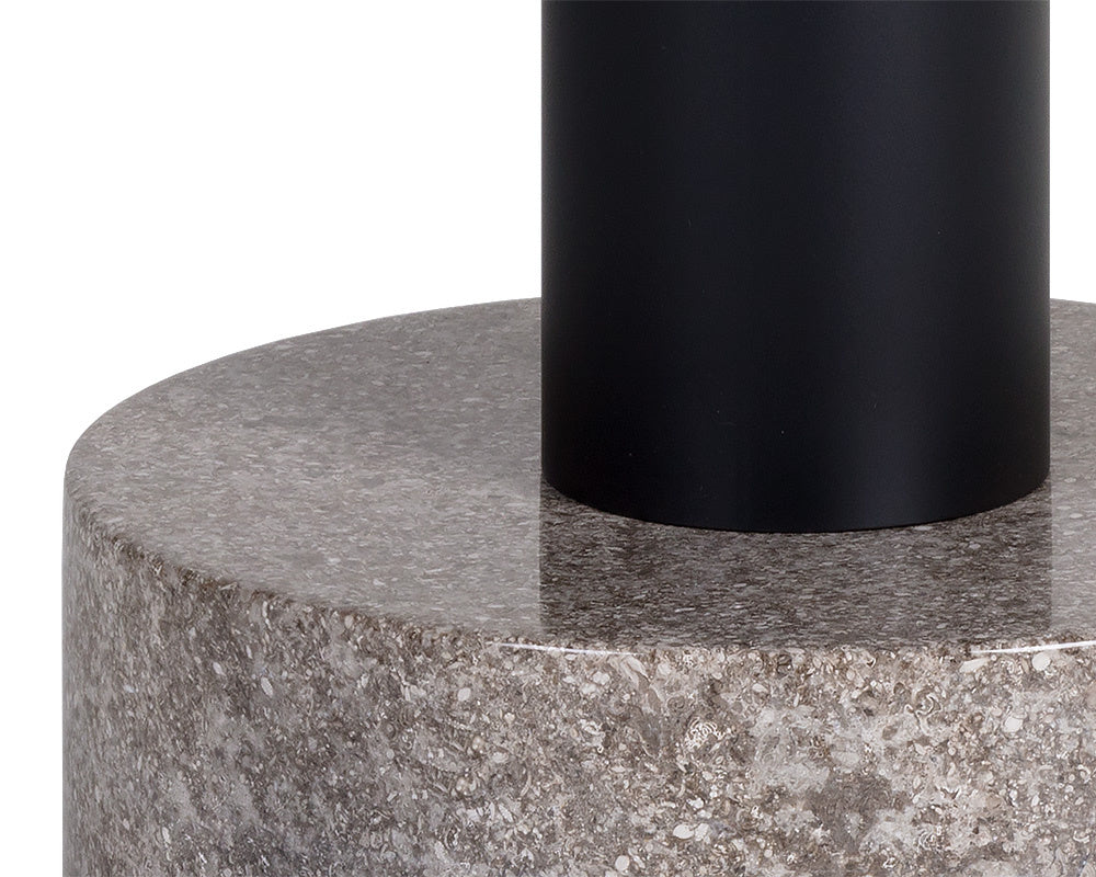 Monaco End Table - Black - Grey Marble / Raw Umber | Sunpan Furniture - 104630