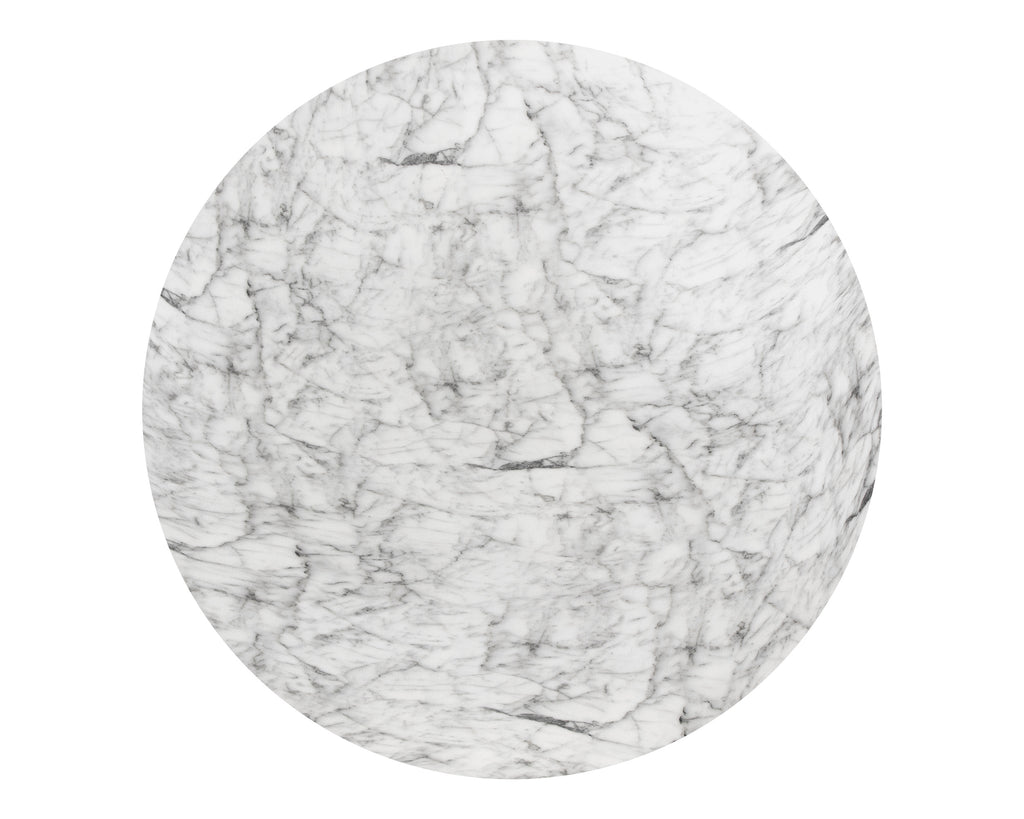 Cypher Dining Table Top - Marble Look - White - 55" | Sunpan Furniture - 106863