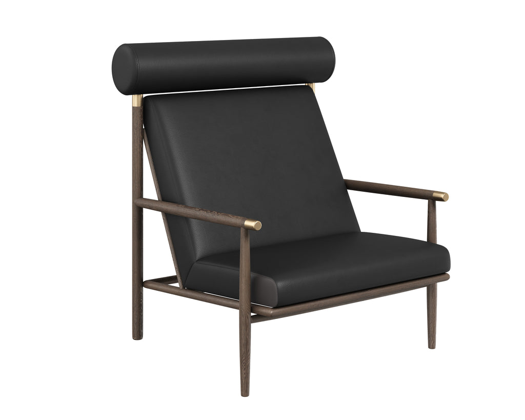 Biko Lounge Chair - Black Leather | Sunpan Furniture - 111342