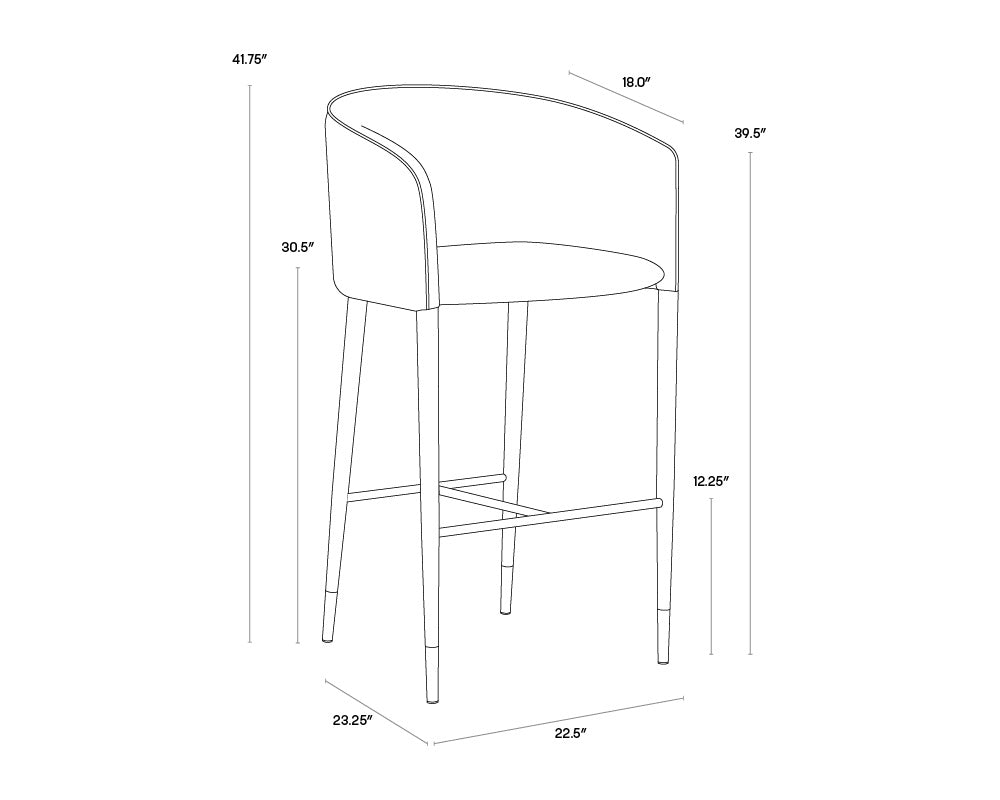 Asher Barstool - Sparrow Grey / Napa Black | Sunpan Furniture - 104915