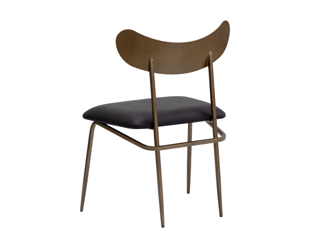 Gibbons Dining Chair - Antique Brass - Charcoal Black Leather | Sunpan Furniture - 110368