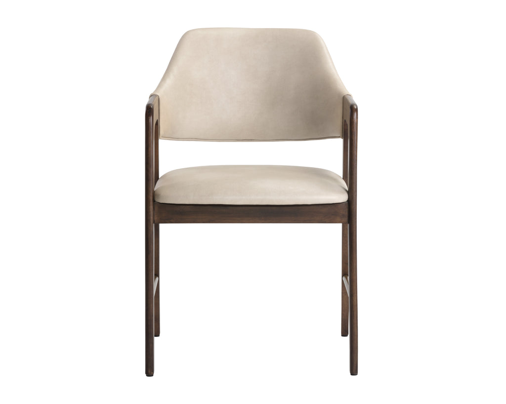 Milton Dining Armchair - Smoke Acacia - Bravo Cream | Sunpan Furniture - 105211