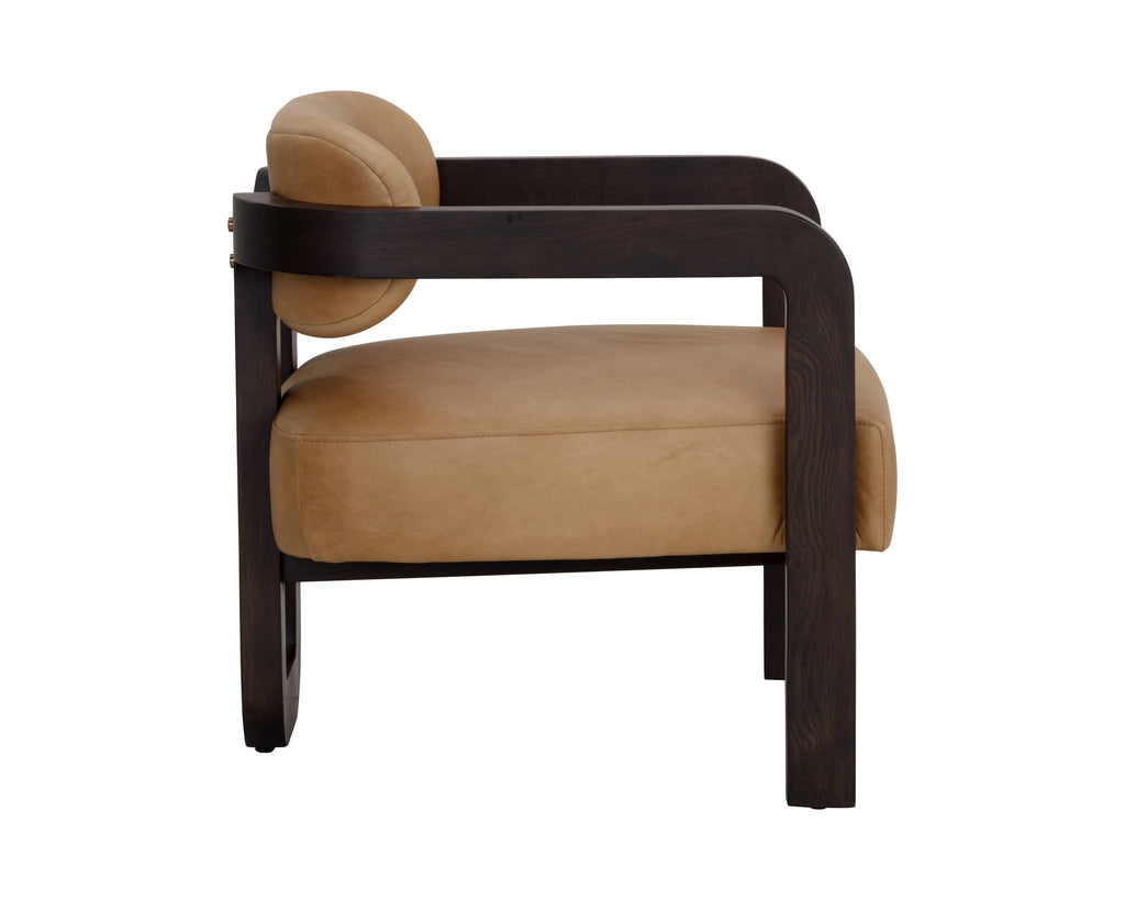 Madrone Lounge Chair - Brown - Ludlow Sesame Leather | Sunpan Furniture - 111585