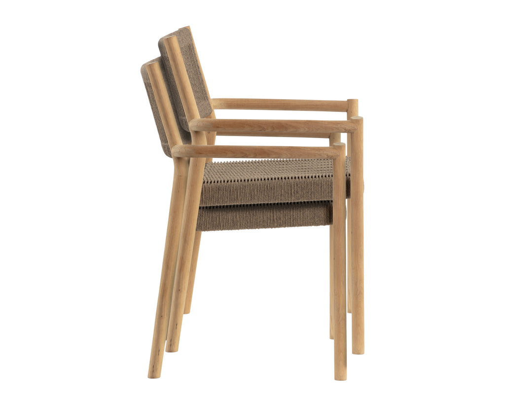 Kavala Stackable Dining Armchair - Natural | Sunpan Furniture - 111560