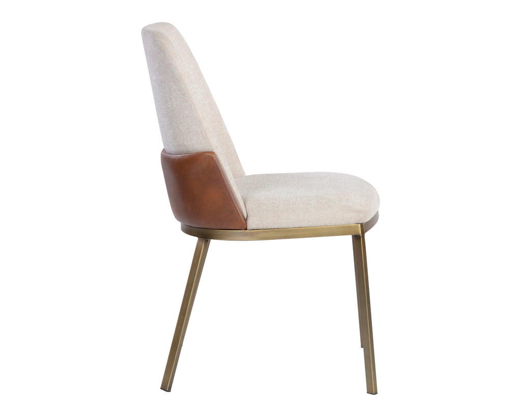 Marie Dining Chair - Belfast Oatmeal / Bravo Cognac | Sunpan Furniture - 107647