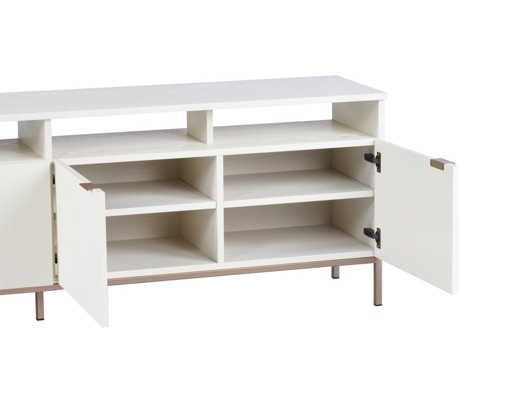 Ambrose Modular Media Console And Cabinet - Champagne Gold - Cream | Sunpan Furniture - 107172