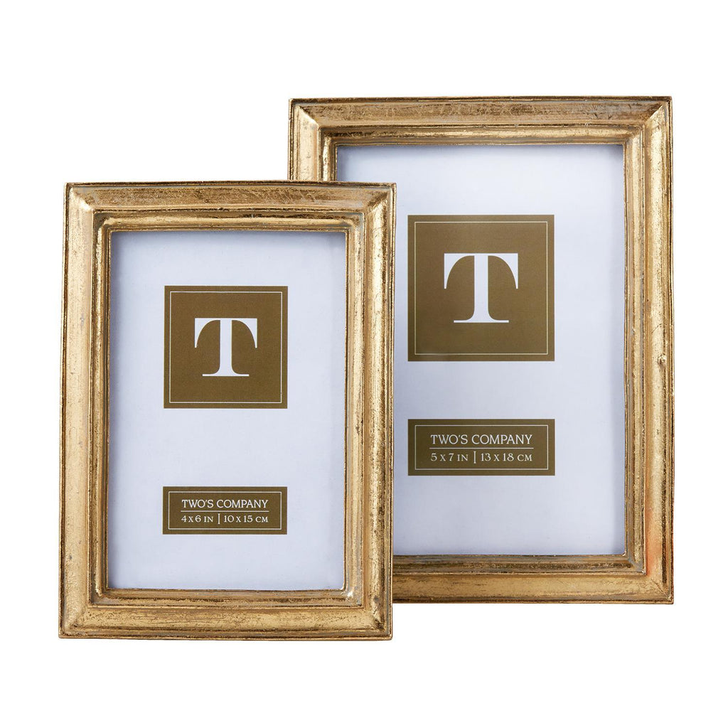 Two's Company Chatelet Gold Leaf Photo Frames (includes 4 x 6 and 5 x 7)