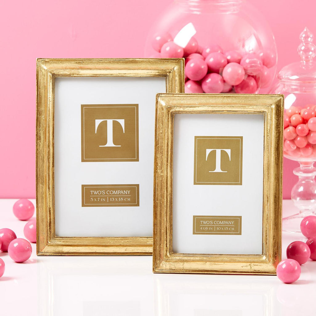 Two's Company Chatelet Gold Leaf Photo Frames (includes 4 x 6 and 5 x 7)