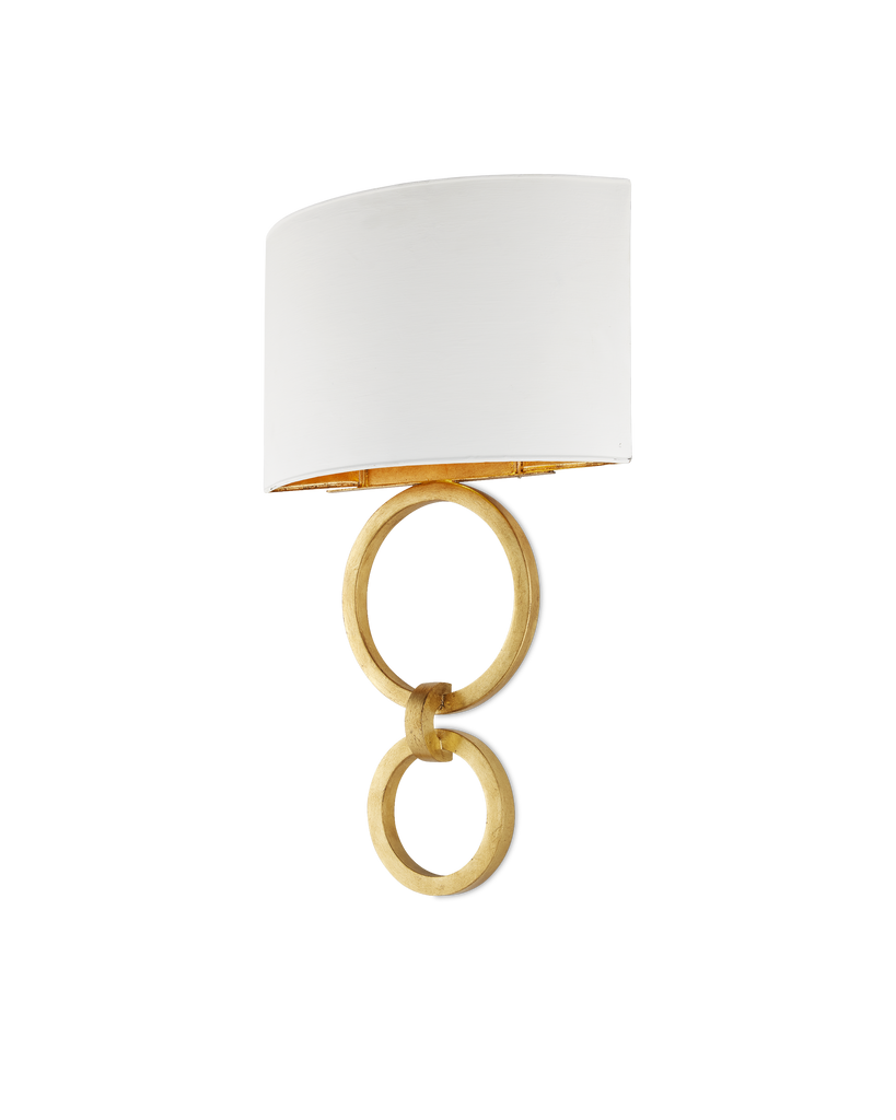 Currey & Co Bolebrook White Wall Sconce, White Shade | 5900-0048