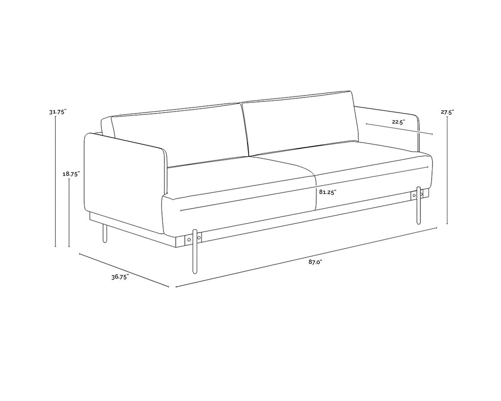 Saul Sofa - Shalimar Tobacco Leather | Sunpan Furniture - 111425