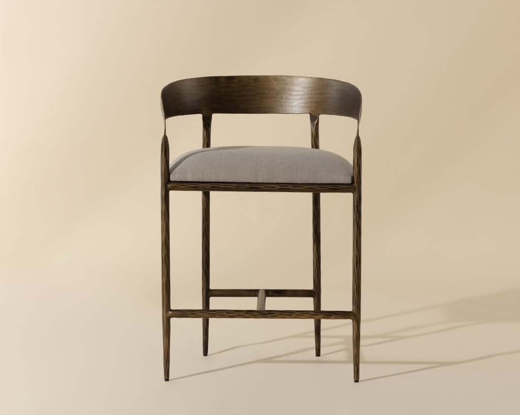 Zanatta Counter Stool - Zenith Taupe Grey | Sunpan Furniture - 110614