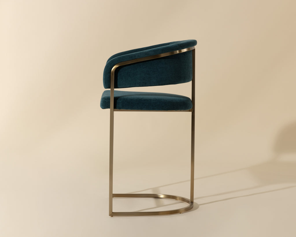 Marris Counter Stool - Gold - Danny Teal | Sunpan Furniture - 109748