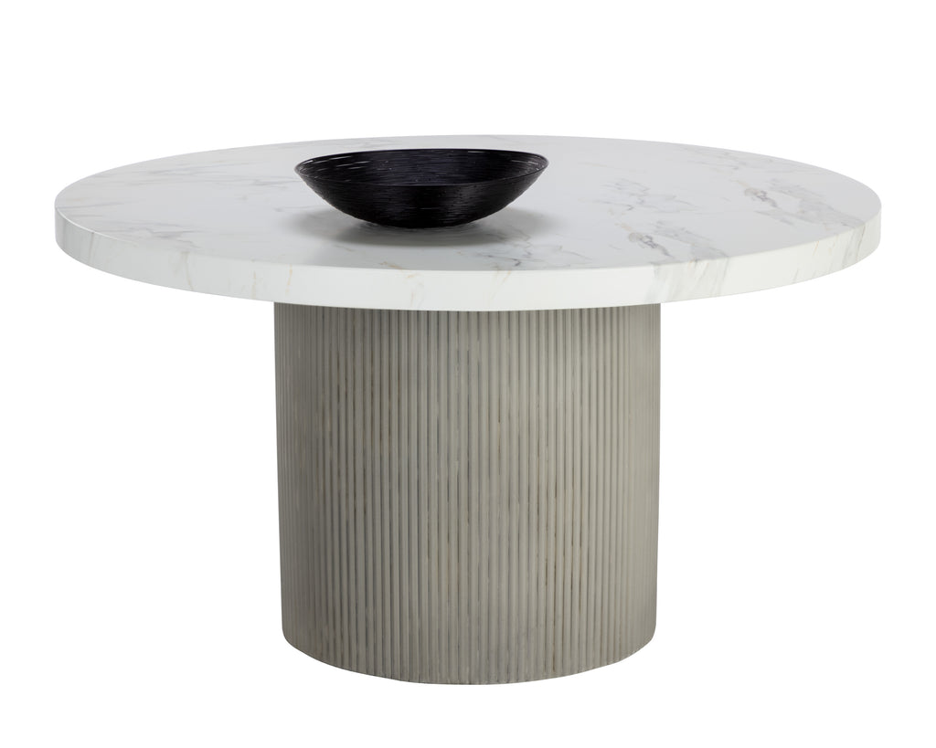 Nicolette Dining Table - Light Grey - Marble Look - 55" | Sunpan Furniture - 110480