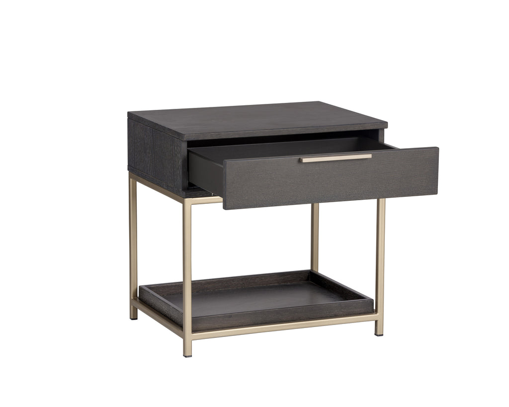 Rebel Nightstand - Small - Gold - Charcoal Grey | Sunpan Furniture - 104606