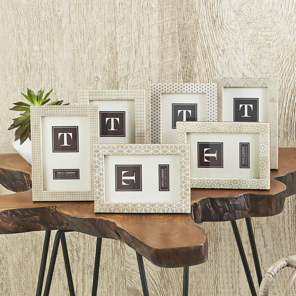 Two's Company S/6 4 x 6 Terra Photo Frames Asst 6 Designs