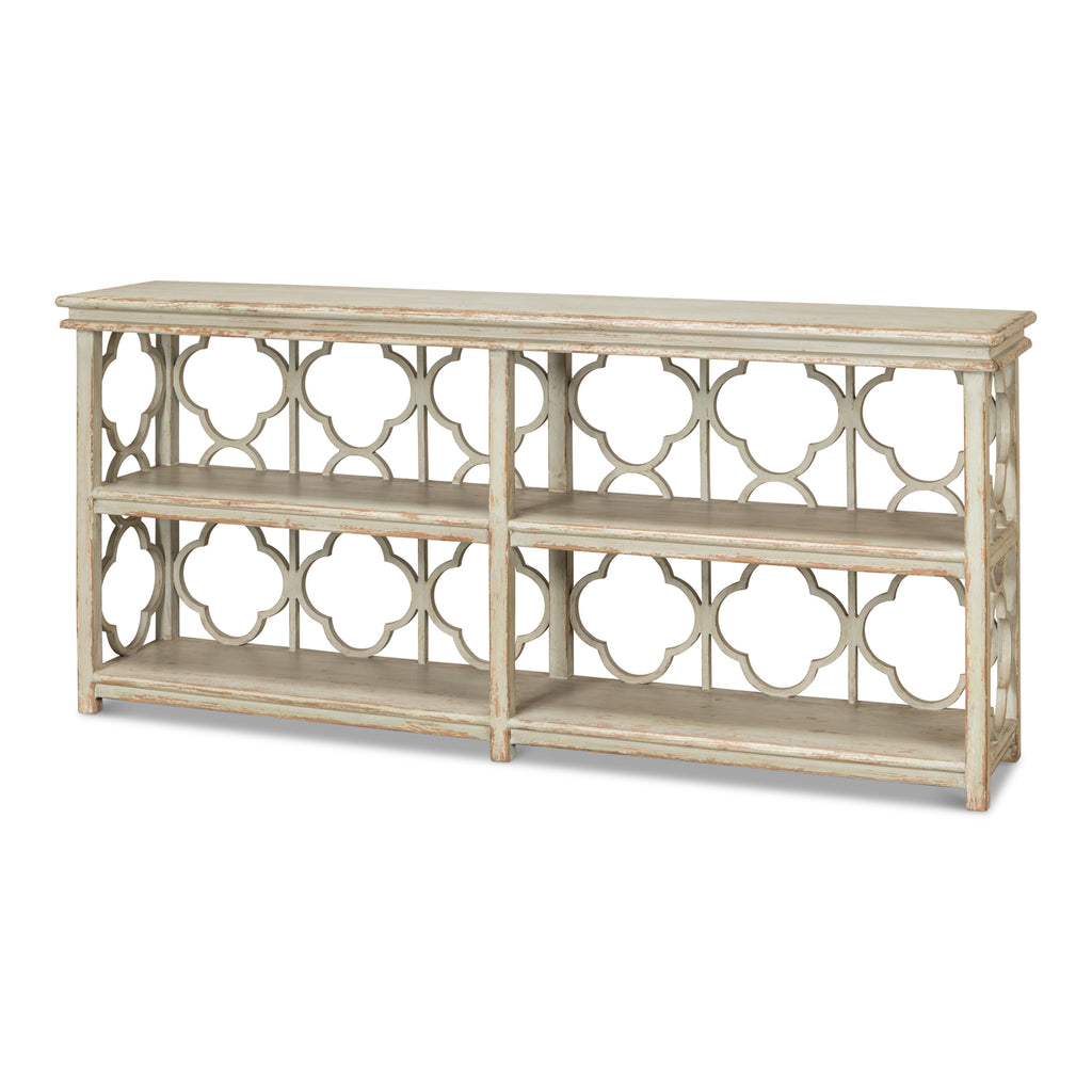 Quatrefoil Bookshelf Console Table | Sarreid Ltd - 52761