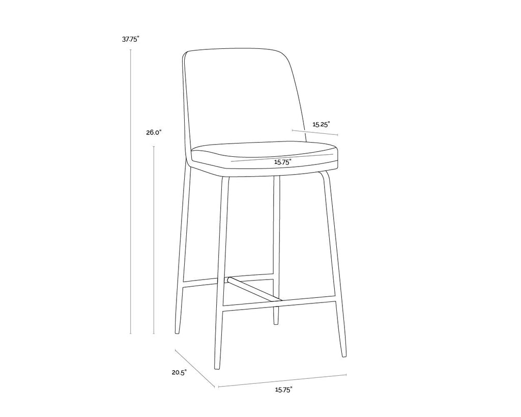 Zeke Counter Stool - Antique Brass - Bergen Ivory | Sunpan Furniture - 109182