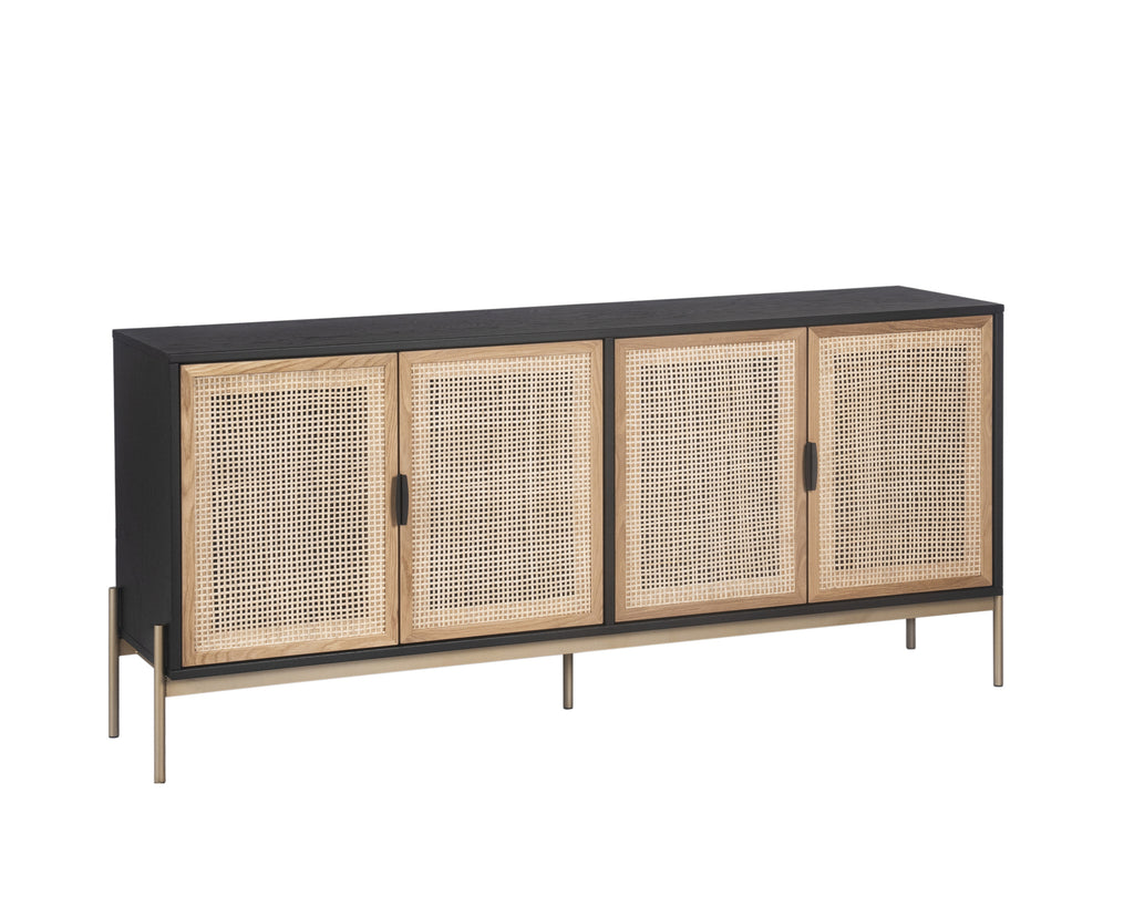 Avida Sideboard - Large - Gold - Black/Natural | Sunpan Furniture - 108075