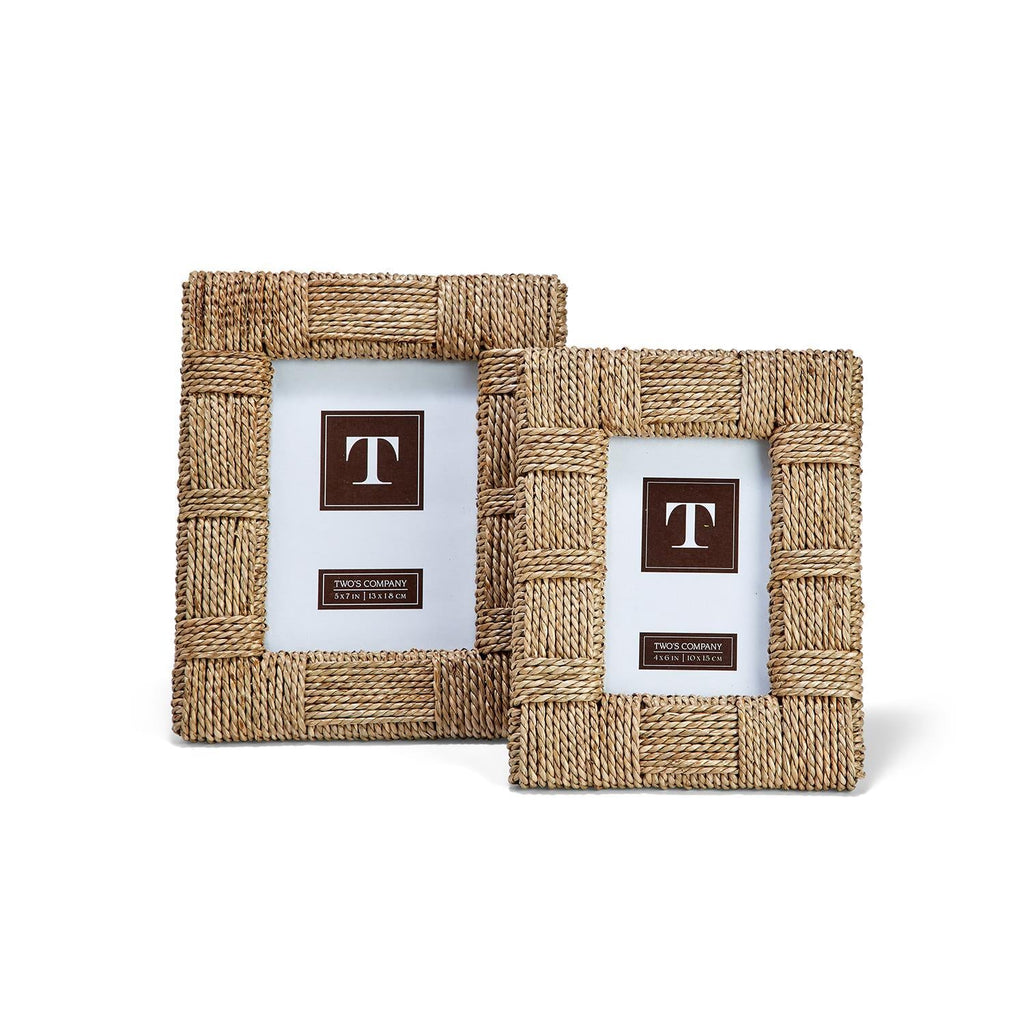 Two's Company S/2 Sea Grass Photo Frames