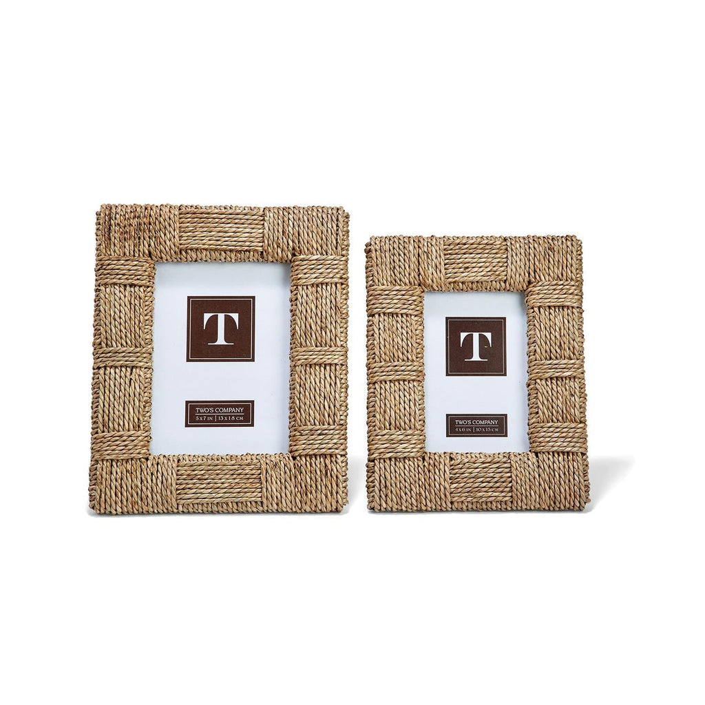 Two's Company S/2 Sea Grass Photo Frames