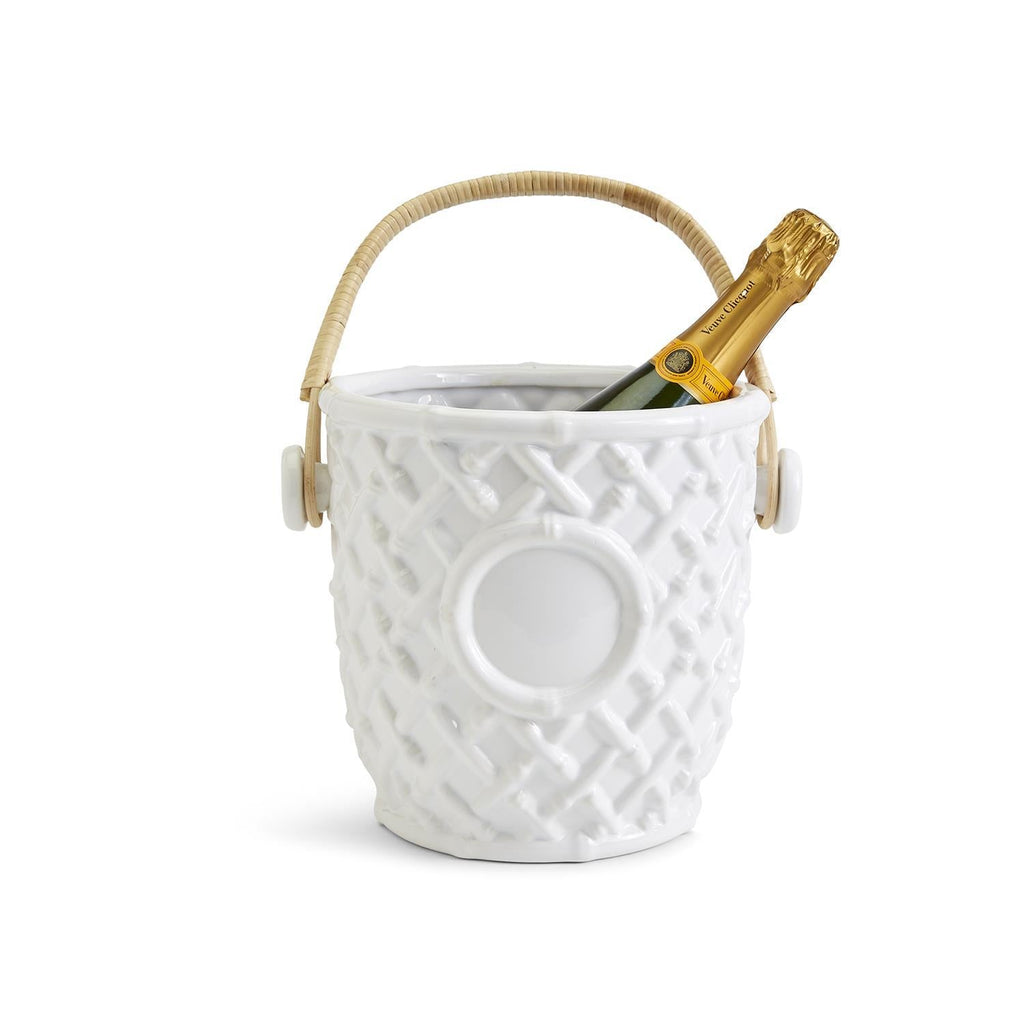 Two's Company Hampton Faux Bamboo Fretwork Cooler Bucket