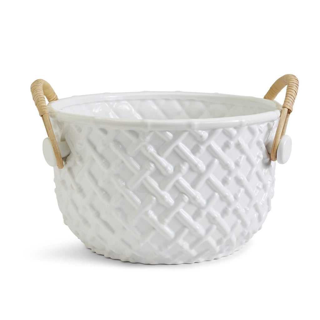 Two's Company Hampton Faux Bamboo Fretwork Party Bucket