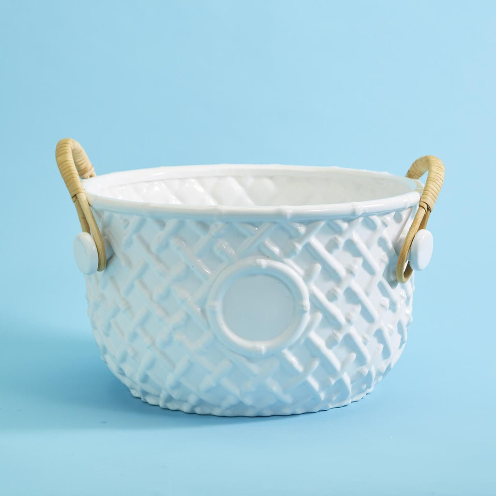 Two's Company Hampton Faux Bamboo Fretwork Party Bucket