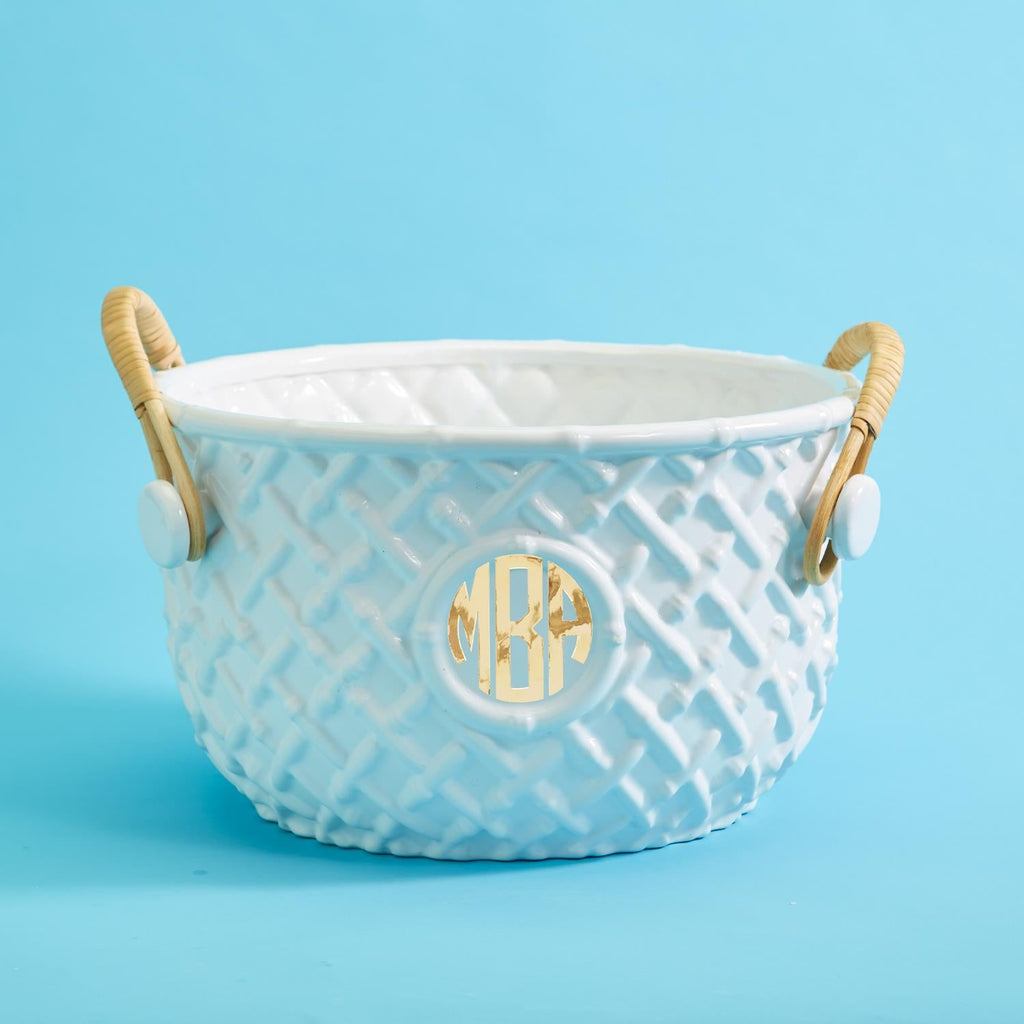 Two's Company Hampton Faux Bamboo Fretwork Party Bucket