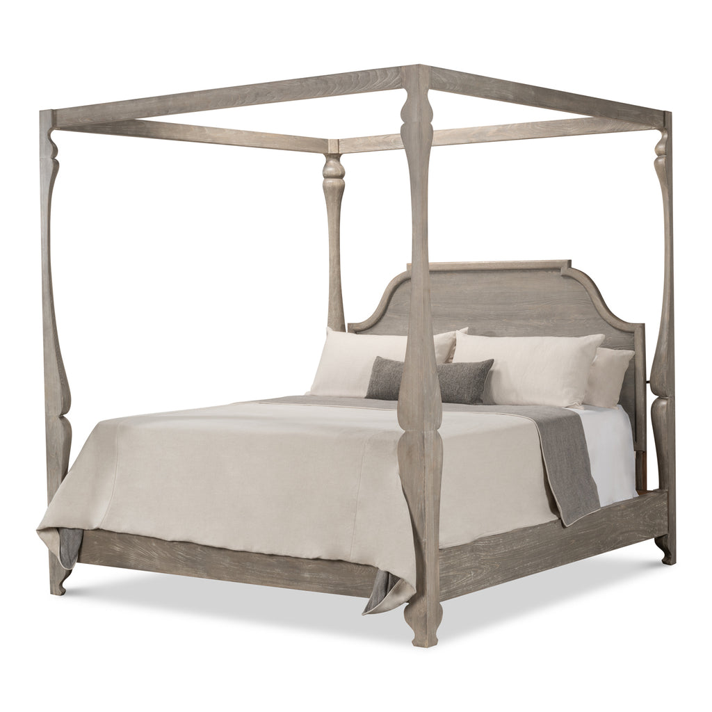 Madeline Bungalow Bed King Moonskin | Sarreid Ltd - 53286