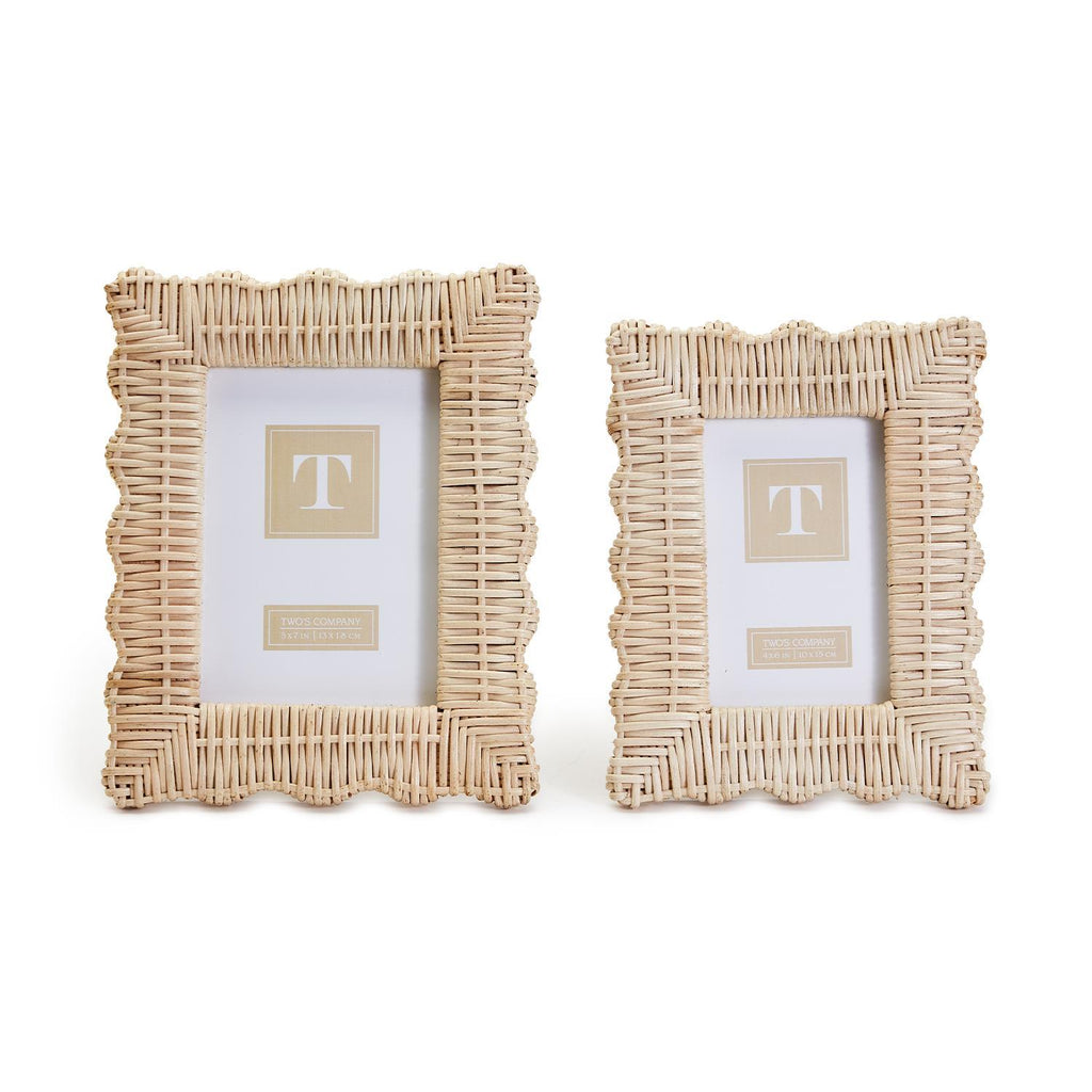 Two's Company Wicker Weave S/2 Photo Frames