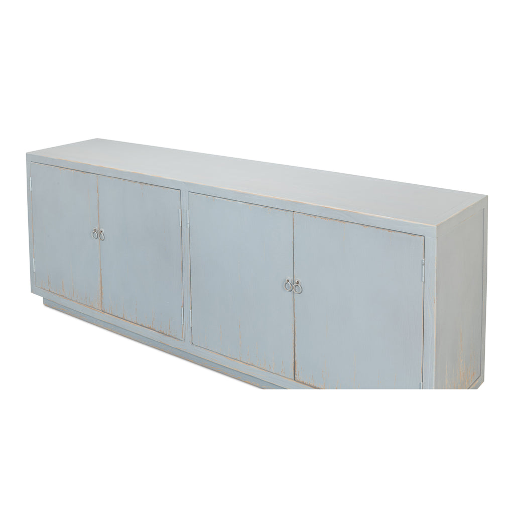 Peyto Four Door Sideboard Eros Blue | Sarreid - 53539