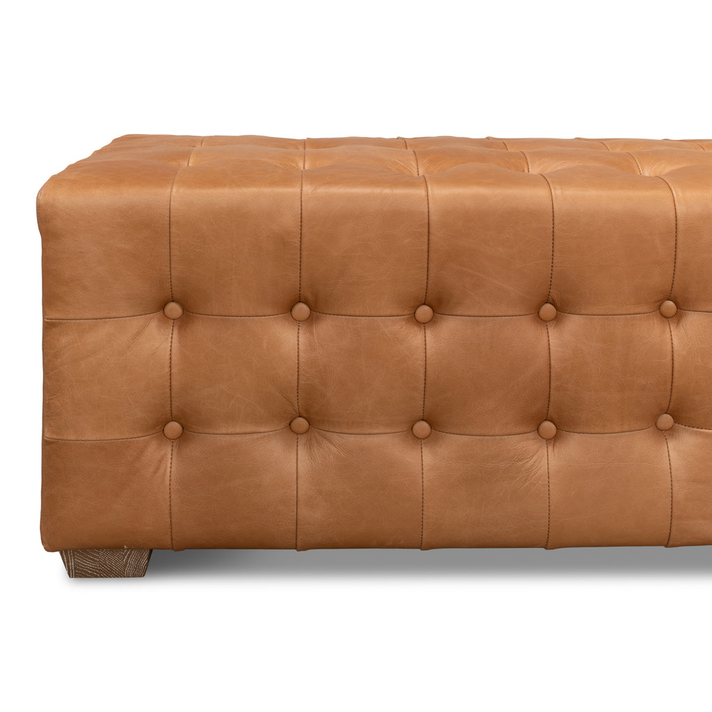 Beam Bench Tufted Leather | Sarreid - 53544