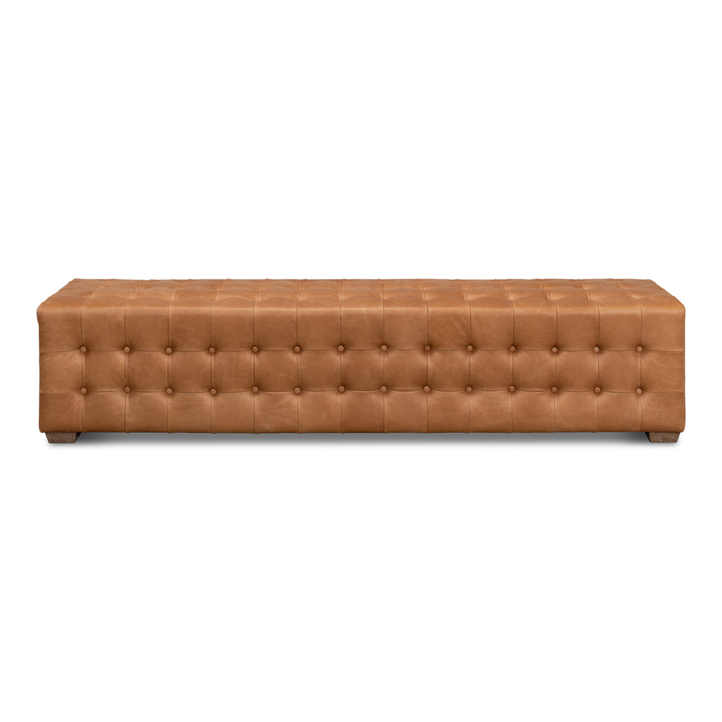 Beam Bench Tufted Leather | Sarreid - 53544