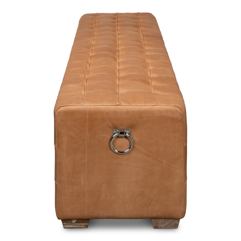 Beam Bench Tufted Leather | Sarreid - 53544